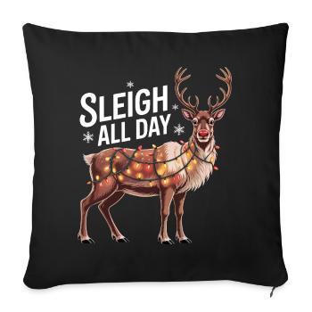 Traîneau toute la journée - Housse de coussin décorative 45 x 45 cm - noir - Devant