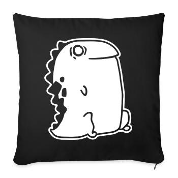 Dino Kawaii – Cute Dinosaur & Cartoon Style - Sofa pillowcase 17,3'' x 17,3'' (45 x 45 cm) - black - Front