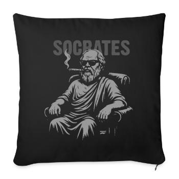 Portrait de Socrate Smoke - Housse de coussin décorative 45 x 45 cm - noir - Devant