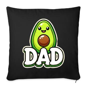 Papa avocat, les pères drôles aiment les avocats - Housse de coussin décorative 45 x 45 cm - noir - Devant