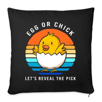 Gender Reveal Pâques Future maman - Housse de coussin décorative 45 x 45 cm - noir - Devant