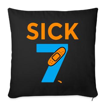 Sick Seven Meme Tee Six Seven  - Sofakissenbezug 45 x 45 cm - Schwarz - Vorne