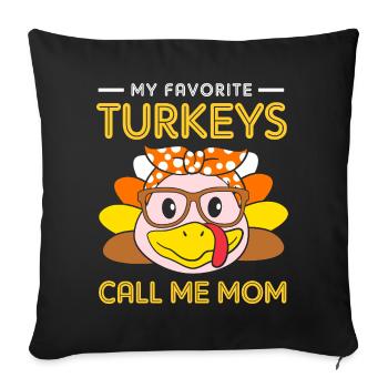 Thanksgiving Mama Mutter Oma Großmutter - Sofakissenbezug 45 x 45 cm - Schwarz - Vorne