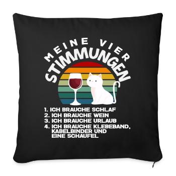 My Four Moods Sleep Vin Pelle de vacances - Housse de coussin décorative 45 x 45 cm - noir - Devant