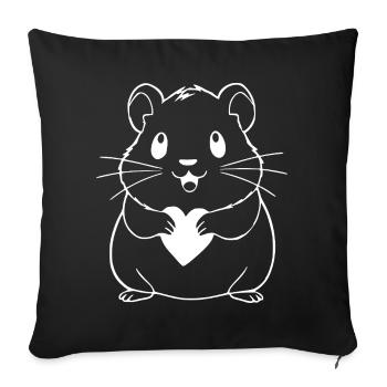 Hamster T-shirt Gift - Sofa pillowcase 17,3'' x 17,3'' (45 x 45 cm) - black - Front