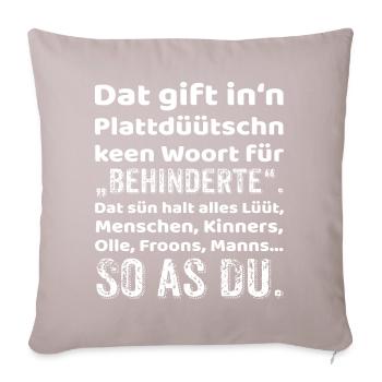 Faible provocation allemande Inclusion - Housse de coussin décorative 45 x 45 cm - taupe clair - Devant