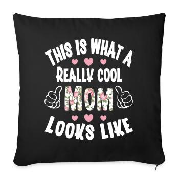 Mom - Sofa pillowcase 17,3'' x 17,3'' (45 x 45 cm) - black - Front