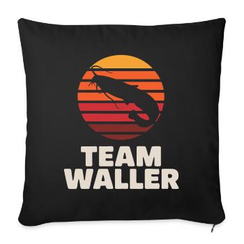 Team catfish catfish fishing sport fishermen - Sofa pillowcase 17,3'' x 17,3'' (45 x 45 cm) - black - Front