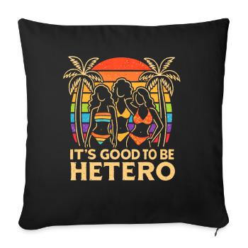 C’est bon d’être hétéro Sunset Trio - Housse de coussin décorative 45 x 45 cm - noir - Devant