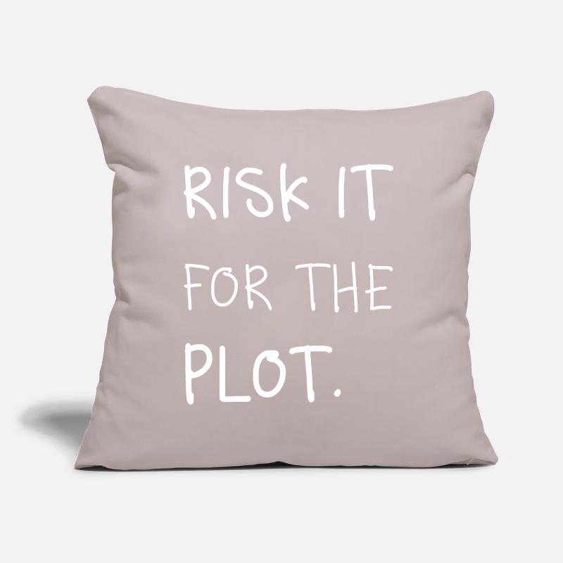 Risk it for the Plot Statement Spruch Trend Typo Sofa pillowcase 17,3'' x 17,3'' (45 x 45 cm)