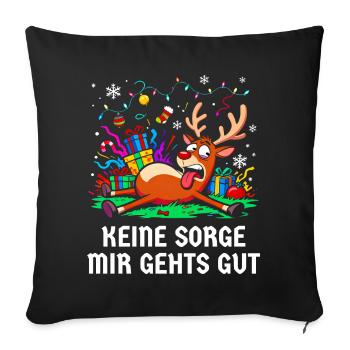 Reindeer Christmas Stress Annoyed Chaotic - Sofa pillowcase 17,3'' x 17,3'' (45 x 45 cm) - black - Front