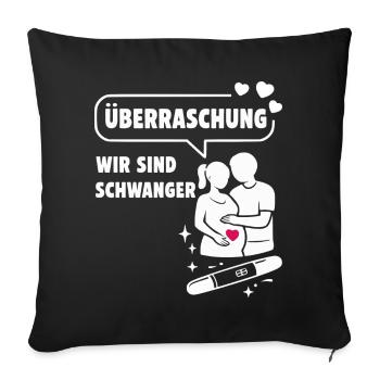 Surprise: We are pregnant - Sofa pillowcase 17,3'' x 17,3'' (45 x 45 cm) - black - Front