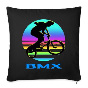 Vélo BMX - Housse de coussin décorative 45 x 45 cm - noir - Devant