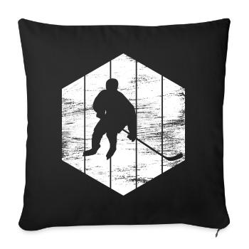 Eishockeyspieler Zeichnung - Sofa pillowcase 17,3'' x 17,3'' (45 x 45 cm) - black - Front
