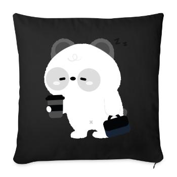 Panda Kaffeepause - Sofakissenbezug 45 x 45 cm - Schwarz - Vorne