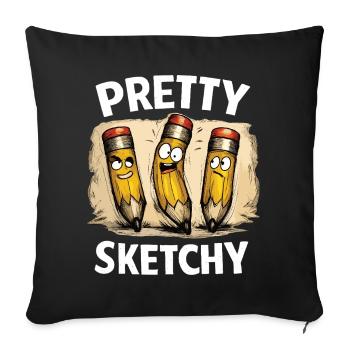 Ziemlich Skizzenhaft Pretty Sketchy Bleistifte - Sofakissenbezug 45 x 45 cm - Schwarz - Vorne