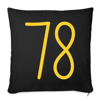 78 - Housse de coussin décorative 45 x 45 cm - noir - Devant