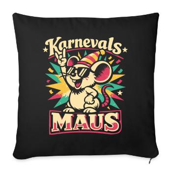 Karnevalsmaus Rock Musik Lustig Geschenk - Sofakissenbezug 45 x 45 cm - Schwarz - Vorne
