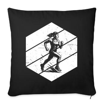 Running Fokus pur - Sofakissenbezug 45 x 45 cm - Schwarz - Vorne