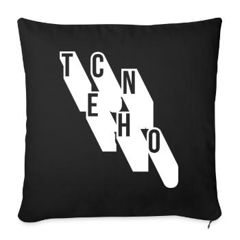 techno music geometric logo design - Sofa pillowcase 17,3'' x 17,3'' (45 x 45 cm) - black - Front