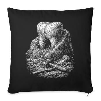 Tooth in the Rock Monochrome Relief - Sofa pillowcase 17,3'' x 17,3'' (45 x 45 cm) - black - Front