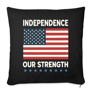 Independence and American Strength - Sofa pillowcase 17,3'' x 17,3'' (45 x 45 cm) - black - Front