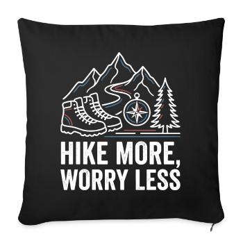 Marchez plus, inquiétez-vous moins - Housse de coussin décorative 45 x 45 cm - noir - Devant