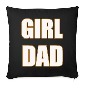Papa fille Fier Père de Filles Chemise - Housse de coussin décorative 45 x 45 cm - noir - Devant