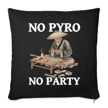 Pas de pyro, pas de feux d’artifice de fête - Housse de coussin décorative 45 x 45 cm - noir - Devant