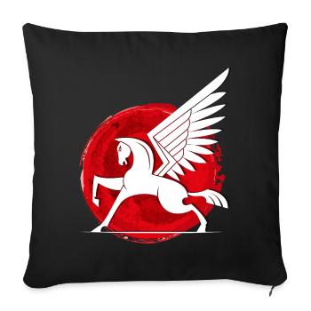 Pegasus in the Red Circle Horse Riding Legend - Sofa pillowcase 17,3'' x 17,3'' (45 x 45 cm) - black - Front