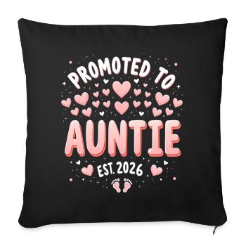 Tante 2026 Tante 2026 Befördert zu Tante 2026 - Sofakissenbezug 45 x 45 cm - Schwarz - Vorne