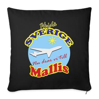Voyage en avion au centre commercial en plein soleil - Housse de coussin décorative 45 x 45 cm - noir - Devant