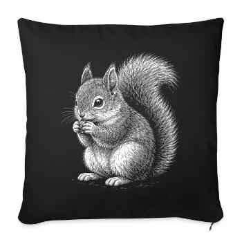 Écureuil - Housse de coussin décorative 45 x 45 cm - noir - Devant