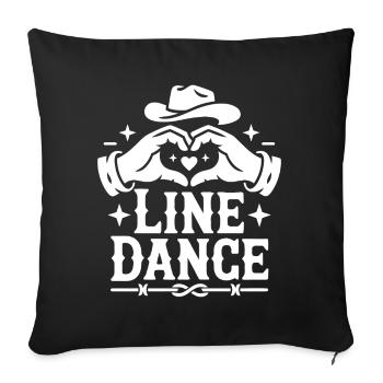 Line Dance Herzform Cowboy Stil - Sofakissenbezug 45 x 45 cm - Schwarz - Vorne