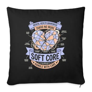 Handle with care - Sofa pillowcase 17,3'' x 17,3'' (45 x 45 cm) - black - Front