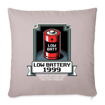 Low Battery Alte Zeiten - Sofakissenbezug 45 x 45 cm - helles Taupe - Vorne
