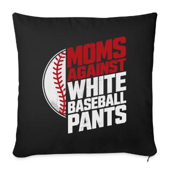 Maman Baseball : Humour Lessive et Sport - Housse de coussin décorative 45 x 45 cm - noir - Devant