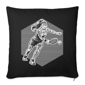 Fans de la communauté Pickleball avec la communauté Pickleball - Housse de coussin décorative 45 x 45 cm - noir - Devant