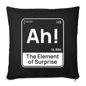 Drôle de design chimique – Élément de surprise « Ah » - Housse de coussin décorative 45 x 45 cm - noir - Devant