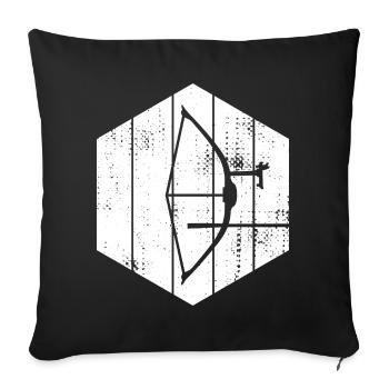 Bogen und Pfeil Skizze - Sofakissenbezug 45 x 45 cm - Schwarz - Vorne
