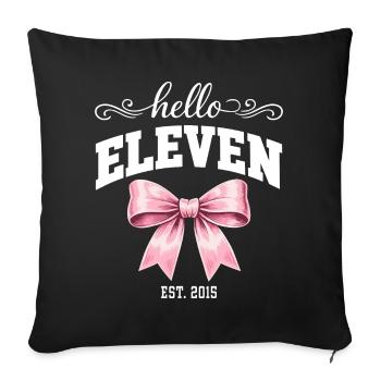 Hello Eleven Est. 2015 - Birthday Girl - Sofa pillowcase 17,3'' x 17,3'' (45 x 45 cm) - black - Front