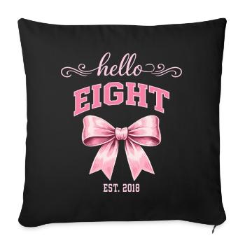 Hello Eight 8 Ans Est 2018 Anniversaire Nœud - Housse de coussin décorative 45 x 45 cm - noir - Devant