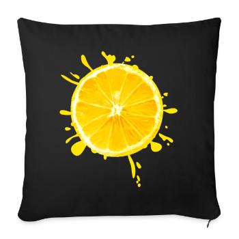 Citrus Splash Yellow - Sofa pillowcase 17,3'' x 17,3'' (45 x 45 cm) - black - Front