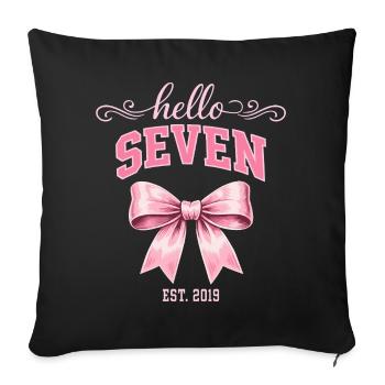 Hello Seven 7 Ans Est 2019 Anniversaire Nœud - Housse de coussin décorative 45 x 45 cm - noir - Devant