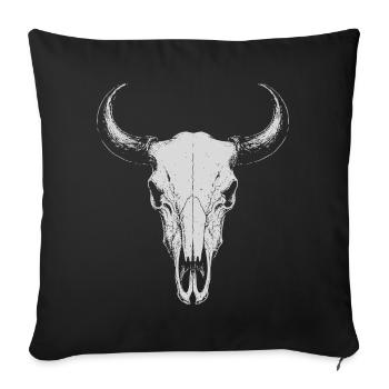 Bull Skull Horns - Sofa pillowcase 17,3'' x 17,3'' (45 x 45 cm) - black - Front