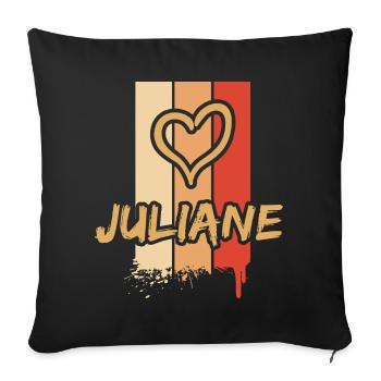 Gift idea Juliane - Sofa pillowcase 17,3'' x 17,3'' (45 x 45 cm) - black - Front