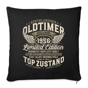Oldtimer Baujahr 1956 Jahrgang Geburtstag Geschenk - Sofakissenbezug 45 x 45 cm - Schwarz - Vorne
