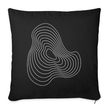 Plasma de contour échos Motif abstrait - Housse de coussin décorative 45 x 45 cm - noir - Devant