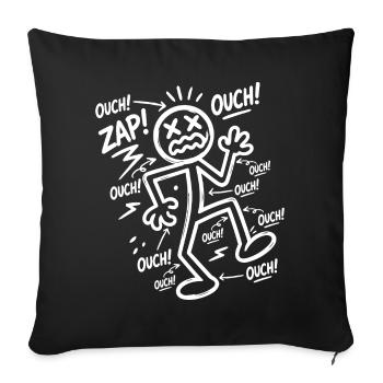 Electric Shock Humor | Funny Electrician Gift - Sofa pillowcase 17,3'' x 17,3'' (45 x 45 cm) - black - Front