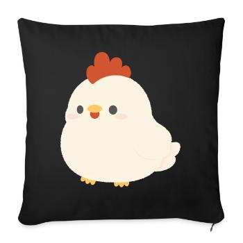 poulet - Housse de coussin décorative 45 x 45 cm - noir - Devant
